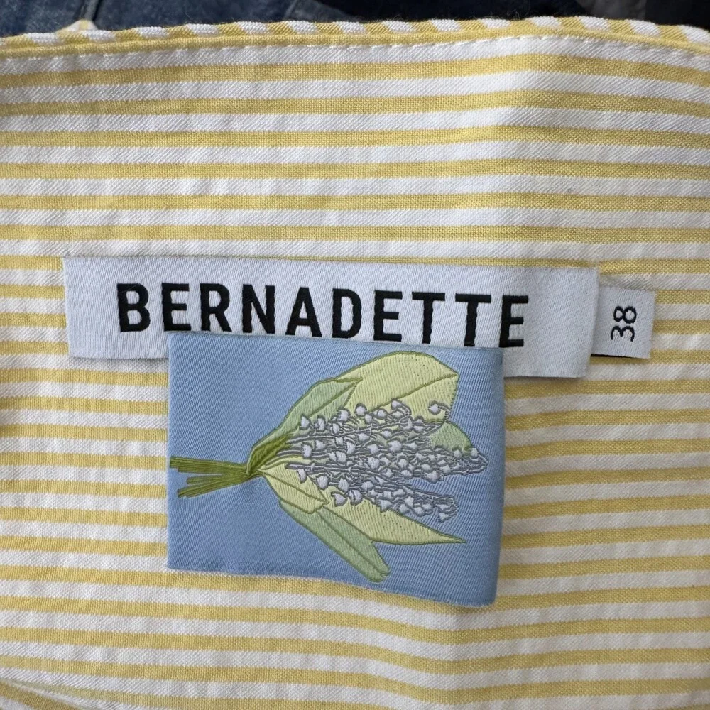 Bernadette Marilyn Striped Cotton Seersucker Halter Top Yellow Size 8 Medium 38 - Picture 6 of 9